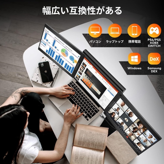 Màn hình kép 13,3" Full HD mở rộng cho Laptop